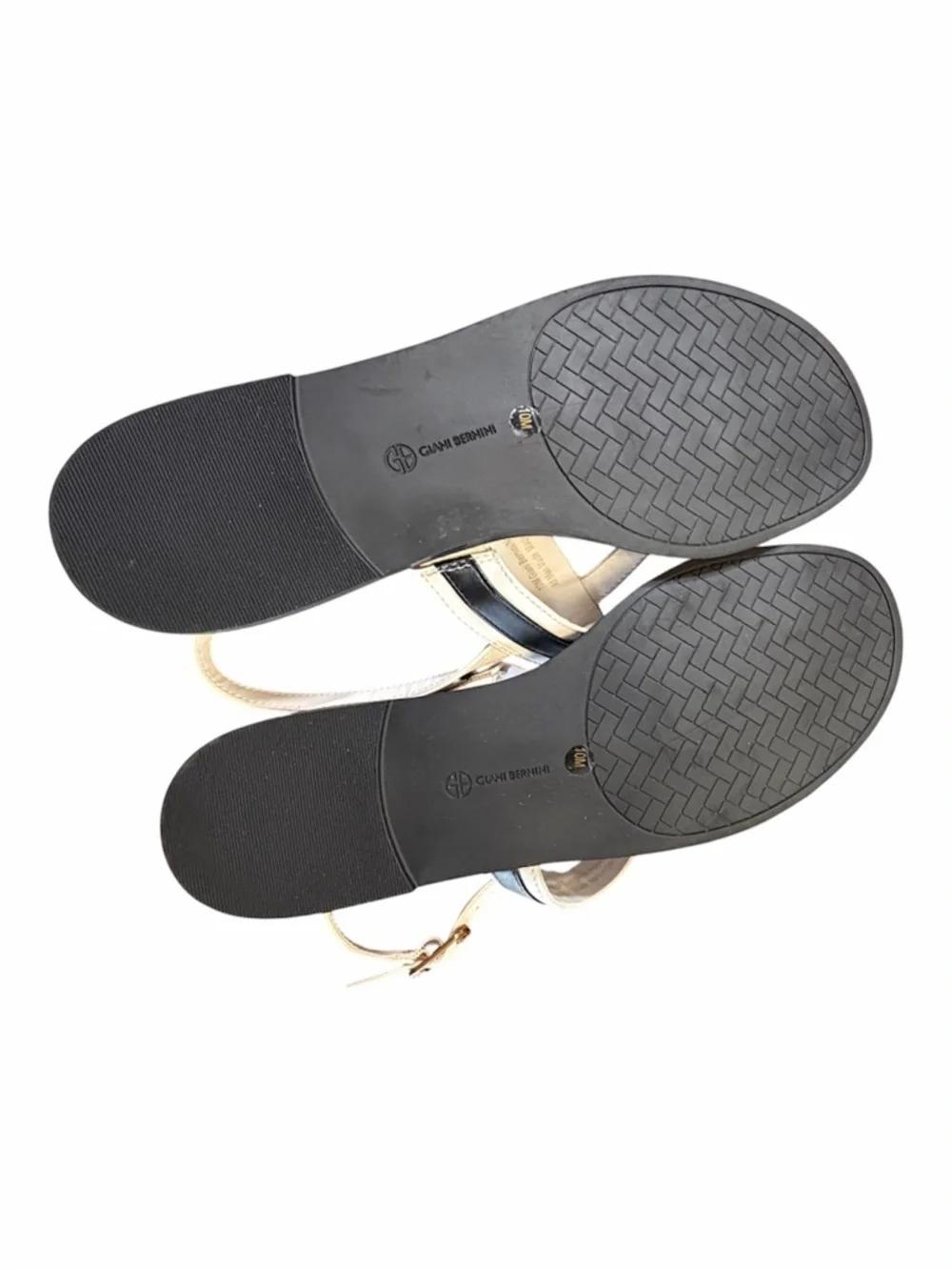 Giani Bernini/Nayelli Black & White Slingback Thong 10020645800, size 10M